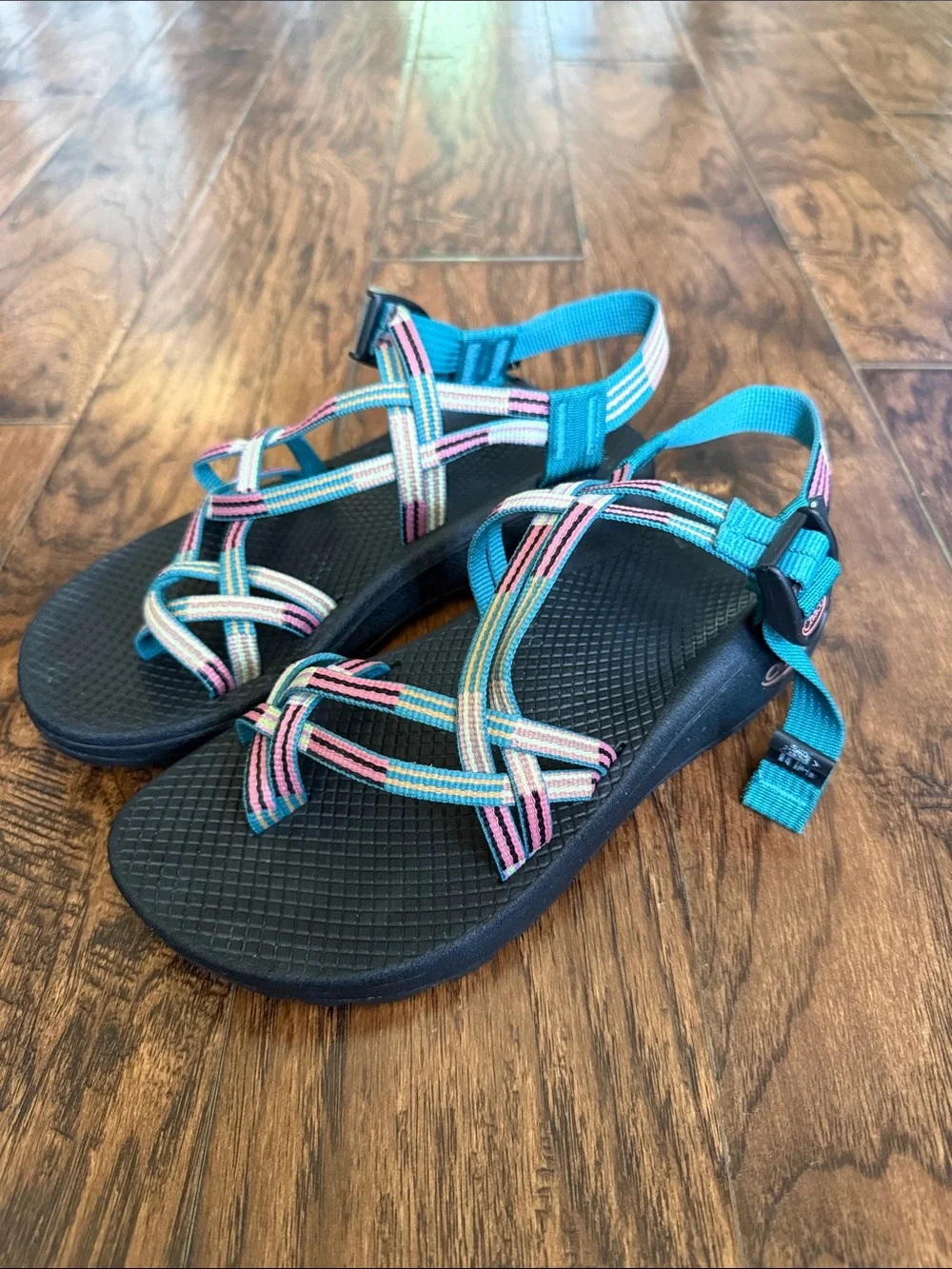Chaco ZCloud X2 Line Hang Teal Sandals, size 8